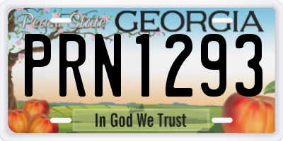 GA license plate PRN1293