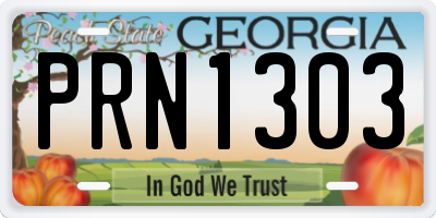 GA license plate PRN1303