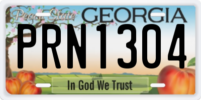 GA license plate PRN1304