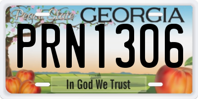 GA license plate PRN1306
