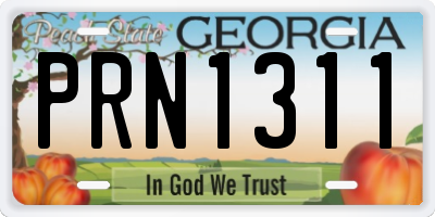 GA license plate PRN1311