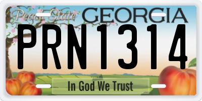 GA license plate PRN1314