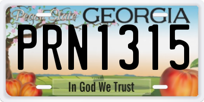 GA license plate PRN1315