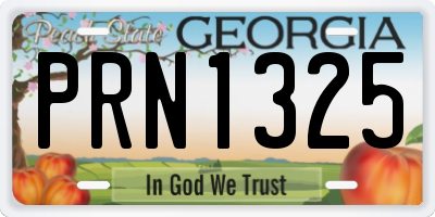 GA license plate PRN1325