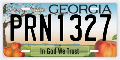 GA license plate PRN1327