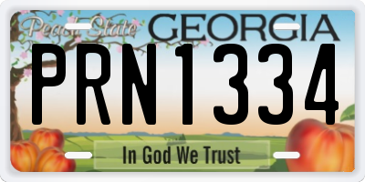 GA license plate PRN1334