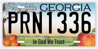 GA license plate PRN1336