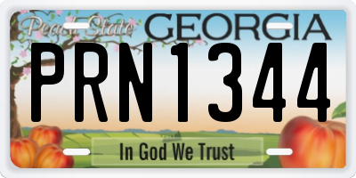 GA license plate PRN1344