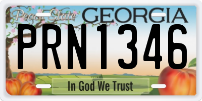 GA license plate PRN1346