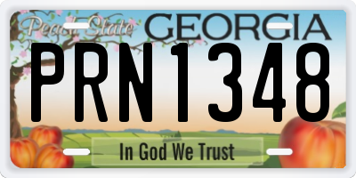 GA license plate PRN1348