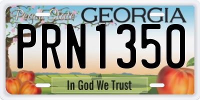 GA license plate PRN1350