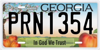 GA license plate PRN1354