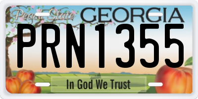 GA license plate PRN1355