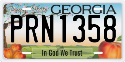 GA license plate PRN1358