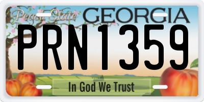 GA license plate PRN1359