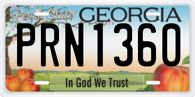 GA license plate PRN1360