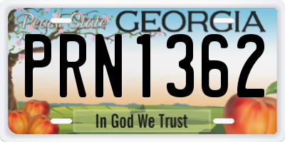 GA license plate PRN1362