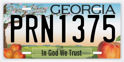 GA license plate PRN1375
