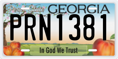 GA license plate PRN1381