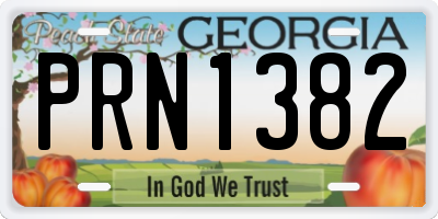 GA license plate PRN1382