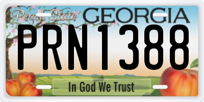 GA license plate PRN1388