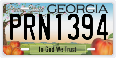 GA license plate PRN1394