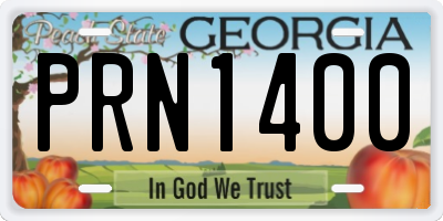 GA license plate PRN1400