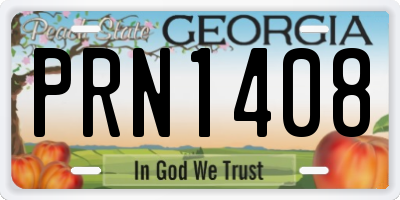 GA license plate PRN1408