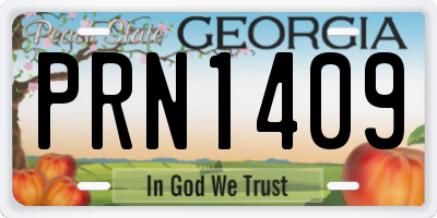 GA license plate PRN1409