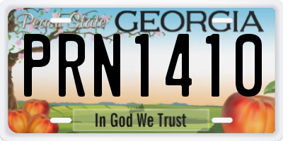 GA license plate PRN1410