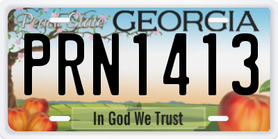 GA license plate PRN1413