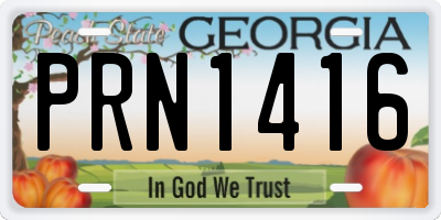 GA license plate PRN1416