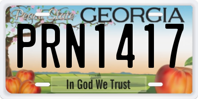GA license plate PRN1417