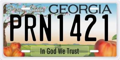 GA license plate PRN1421