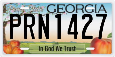 GA license plate PRN1427