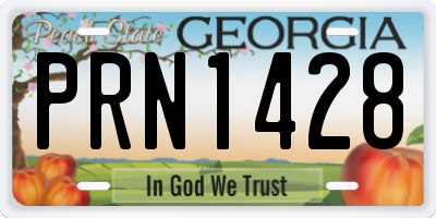 GA license plate PRN1428