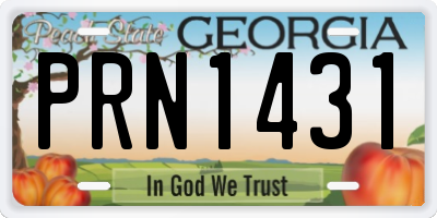 GA license plate PRN1431
