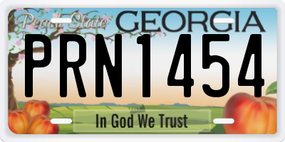 GA license plate PRN1454