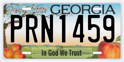 GA license plate PRN1459