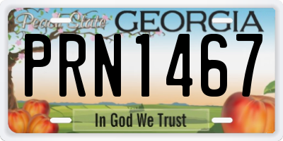 GA license plate PRN1467