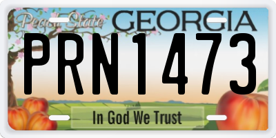 GA license plate PRN1473