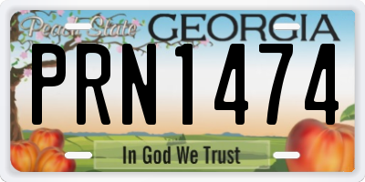 GA license plate PRN1474