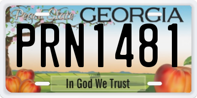 GA license plate PRN1481