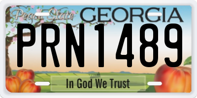 GA license plate PRN1489