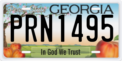 GA license plate PRN1495