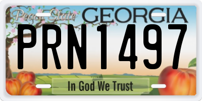 GA license plate PRN1497