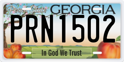 GA license plate PRN1502
