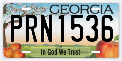 GA license plate PRN1536