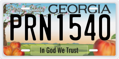 GA license plate PRN1540