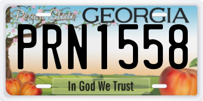 GA license plate PRN1558